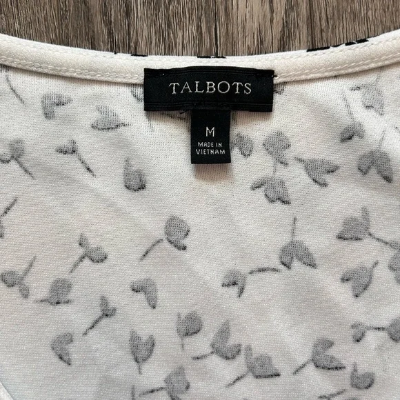 Talbots Black And White Peplum Blouse - Picture 2 of 4